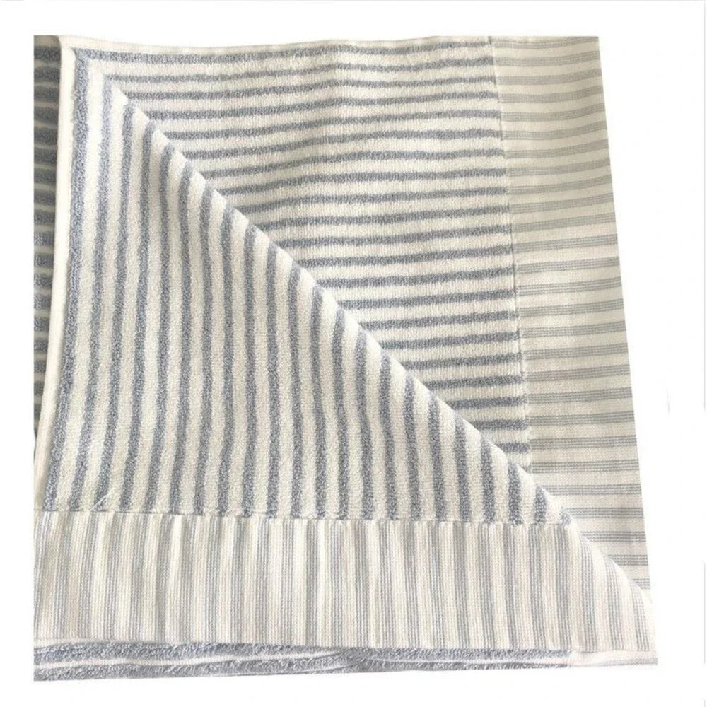 DKNY Cabana Striped 8 Pc Towel Set Blue White 2 Bath Towels 2 Hand 4 Washcloth